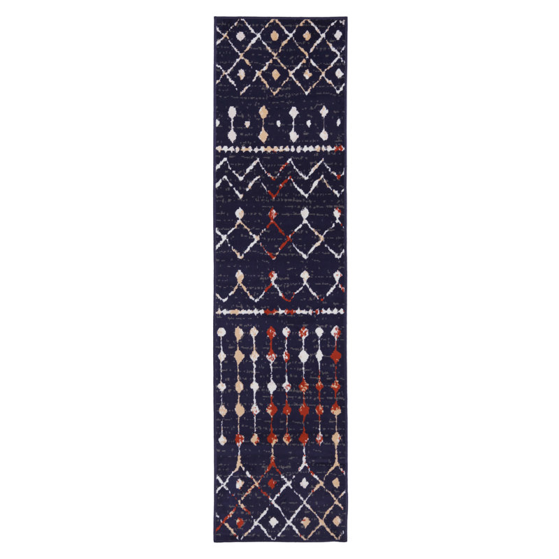Geometric Indoor Rug, Runner 2' x 8'