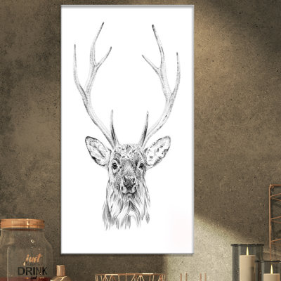 Cerf en noir et blanc - impression sur toile tendue