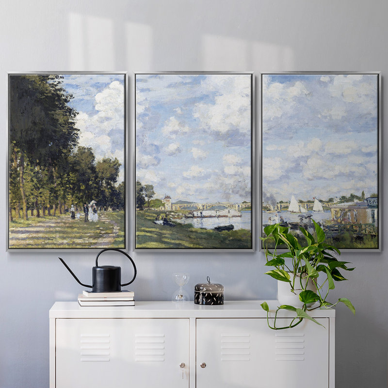 3 pièces Monet, Argent, H 36 po x l 75 po x P 2 po