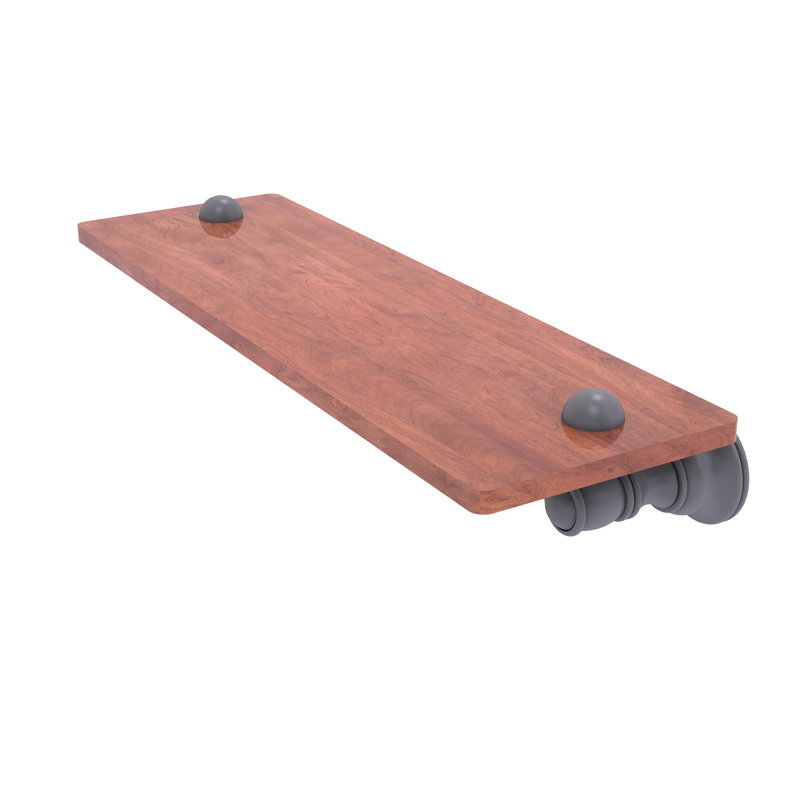 Freyja Ironwood Bracket Shelf, 2.4" H x 16" W x 5.54" D, Matte Gray