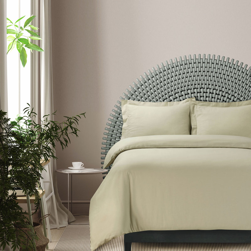 Flannel Duvet Cover, King Duvet Cover + 2 Shams, Beige