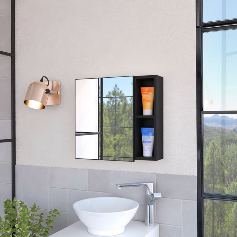 Pharmacie à 2 tablettes, 19.60", Noir