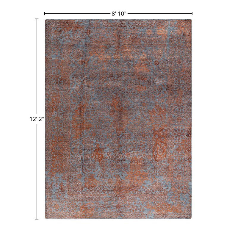 Overdyed One-of-a-Kind 8' 10" X 12' 2" Hand Knotted Area Rug