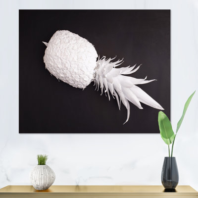 " White Pineapple On Black "