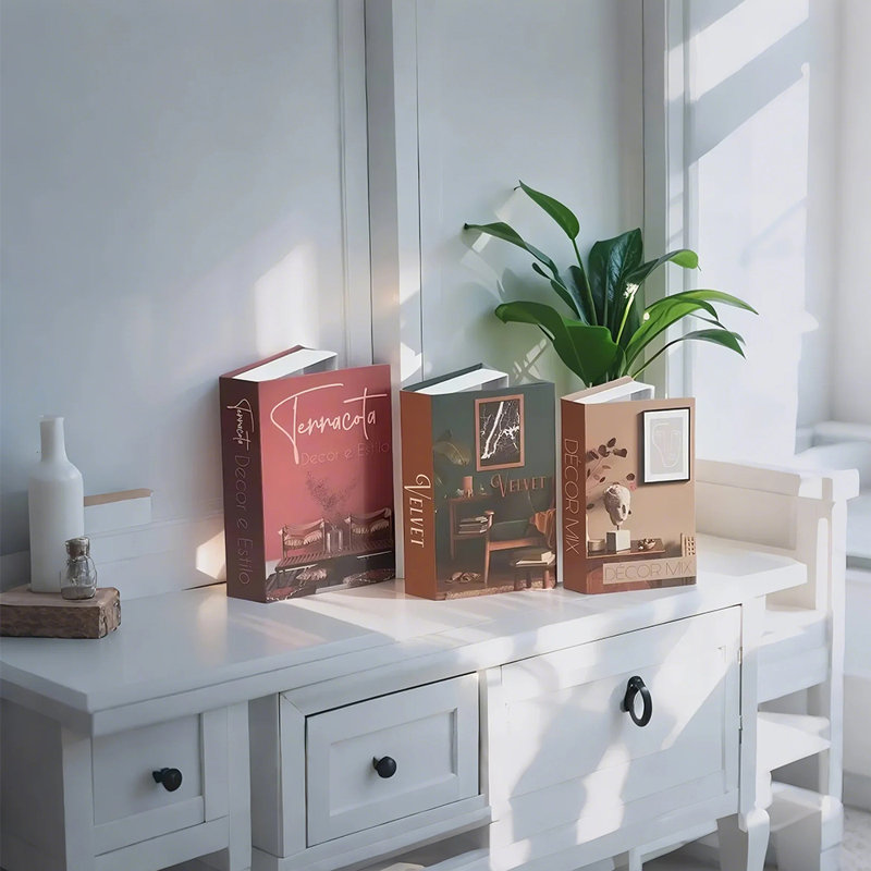 Ensemble de 3 faux livres décoratifs pour la maison
