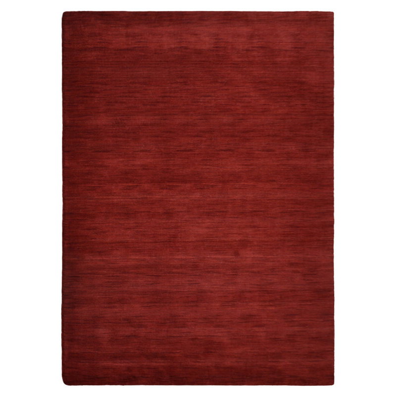 Manns Hand Knotted Loom Wool Eco-Friendly Area Rugs - Rectangle, Dark Red Color, Plain Solid Design, High Pile Thick Handmade Anti Skid Area Rugs for Living Room, Bed Room