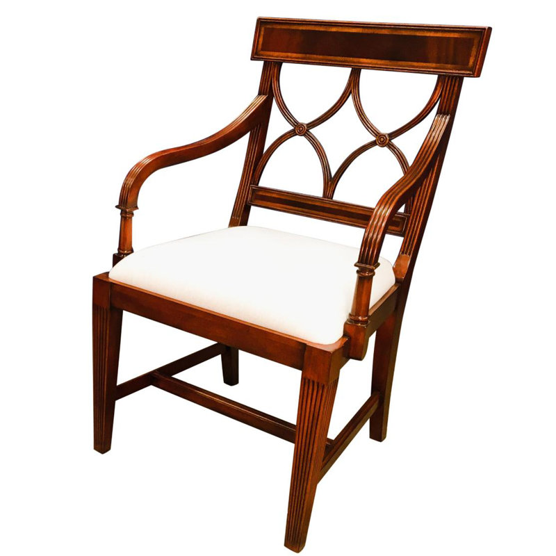 Fauteuil en tissu brun / crème