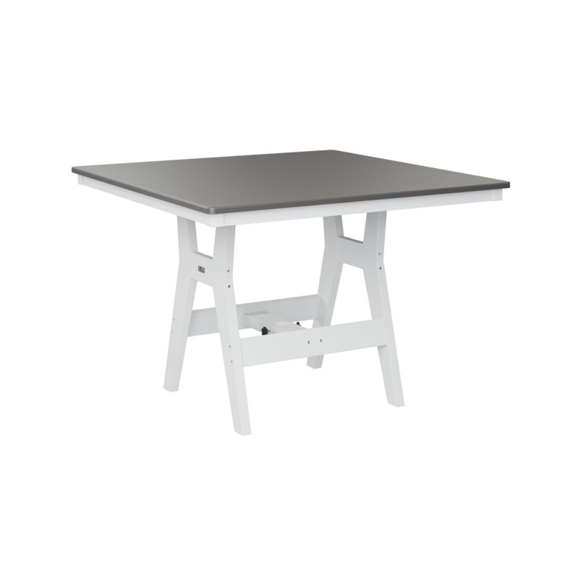 Table carrée de hauteur comptoir de 44 po Bulger, Acier inoxydable martelé, H 35,5 po x l 44 po x P 44 po