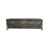 Aalayna Decorative Metal Trough Container with Distressed Zinc Finish