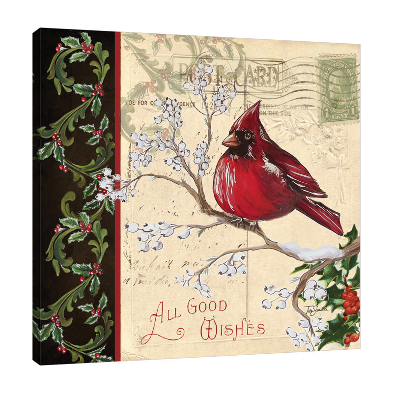 Christmas Birds: Cardinal - Wrapped Canvas Painting, 61 cm H x 61 cm W