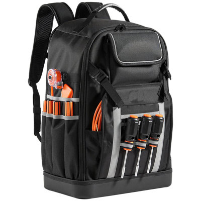 Tool Backpack 56 Pockets Splash-resistant Jobsite Backpack for Electrician