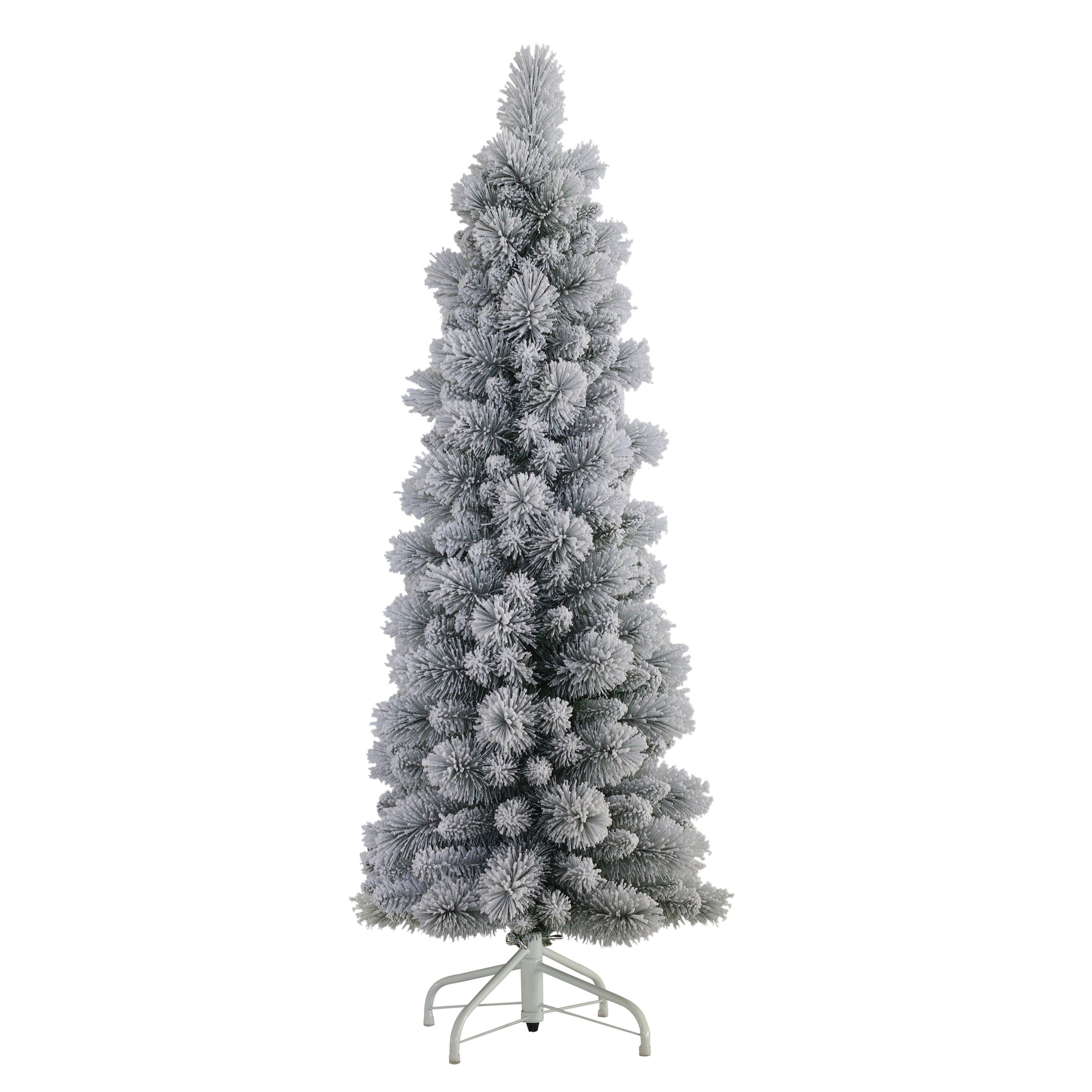The Holiday Aisle® 4'6" H Green Pine Frosted Christmas Tree | Wayfair