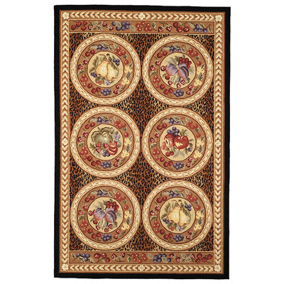 Tapis brun en laine crocheté à la main