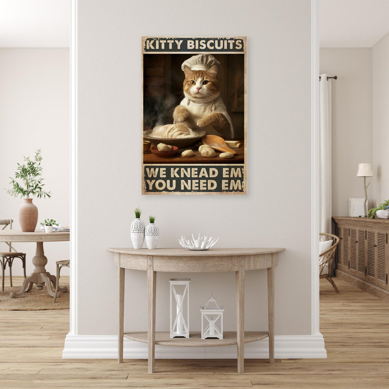Chat, chaton, biscuits sur toile, impression, H 20 po x l 16 po x P 1,25 po