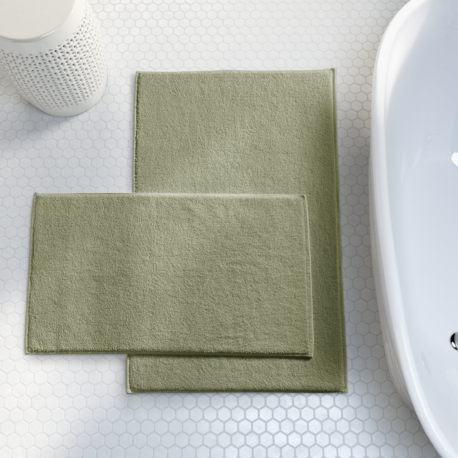 Lisbon Cotton Bath Mat, 24" W x 40" L, Eucalyptus