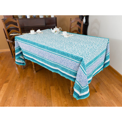 Jacquees Rectangle Geometric Cotton Tablecloth