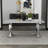 Dining Table Set With 6 Boucle Dining Chairs-698894756