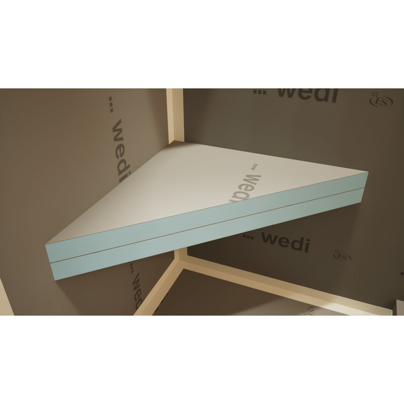 24in. × 24in. × 4in. The Original Floating Corner Shower Bench Kit® with Wedi® Building Boards by Original Granite Bracket®