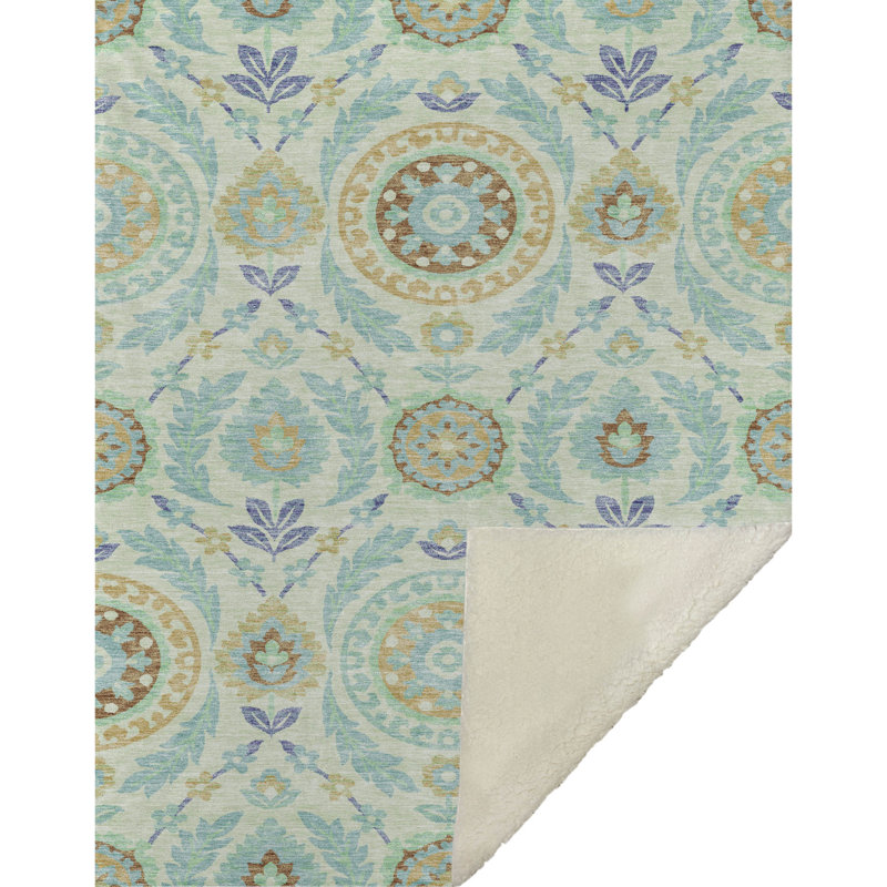 Jeté floral Sherpa ASB751 Addison, Menthe