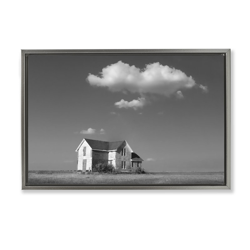 Cadre flottant solitaire de style chalet, design par Steve Toole, H 17 po x l 25 po, Cadre flottant gris lustré