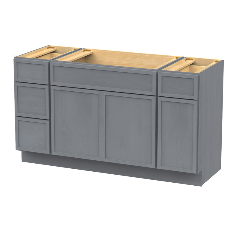 Base de meuble-lavabo simple 60 po seulement, Argent
