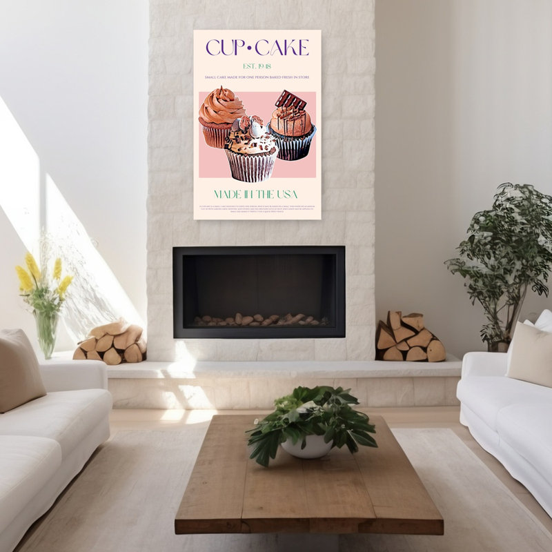 Art mural contemporain, délicieux gâteaux givrés, H 48 po x l 32 po