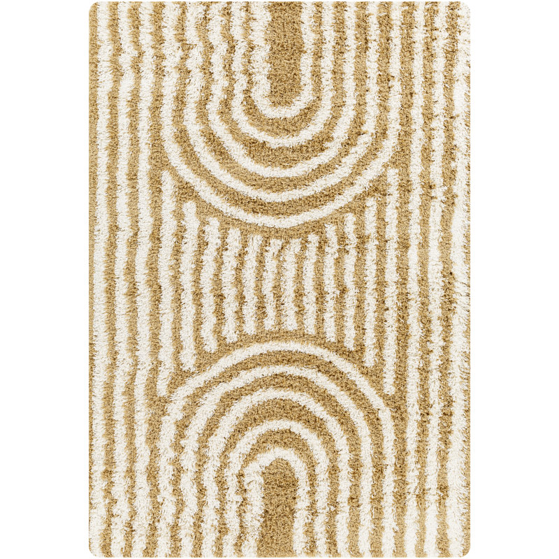 Geometric Shag Area Rug, Rectangle 201 x 290 cm