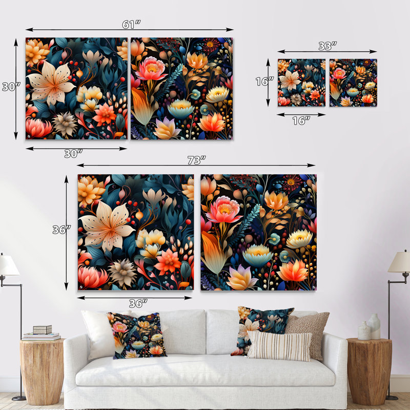 Sannois - Ensemble de 2 art mural en verre acrylique, H 16 po x l 33 po