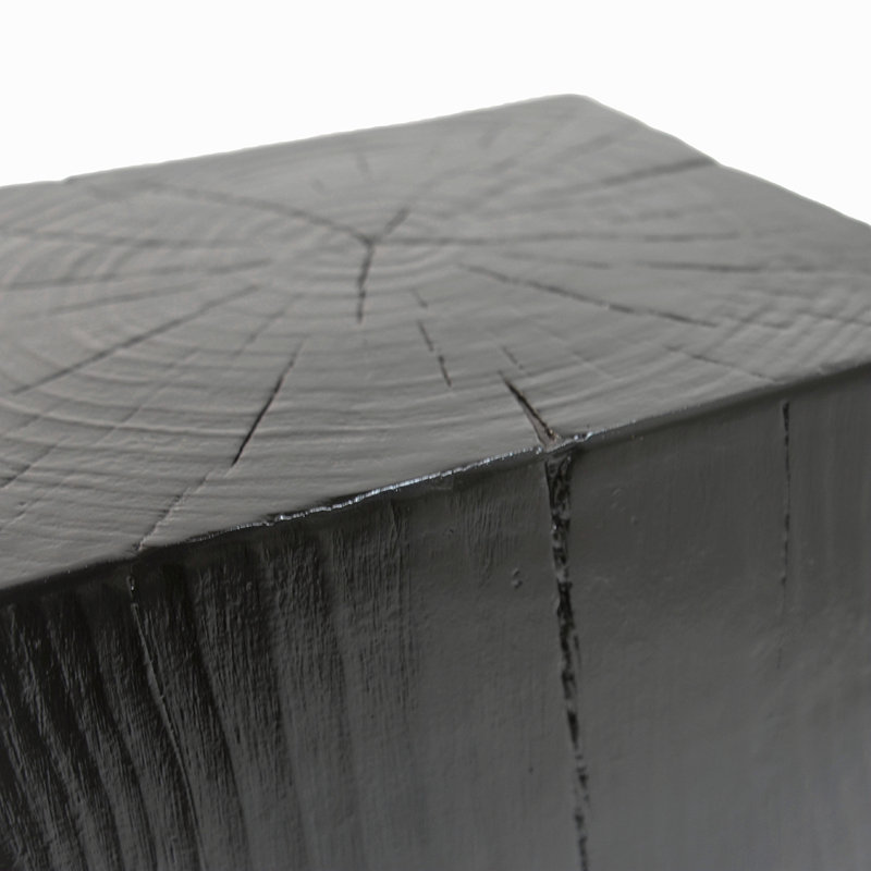 Table d'appoint Mid-Century, H 27,75 po x l 14,5 po x P 14,5 po, Noir
