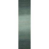 Fade Hand Knotted Ombre Area Rug in Wintergreen/Forest Green/Teal Green