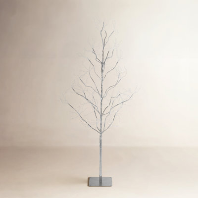Silver 5' Pre-Lit Pine Christmas Tree