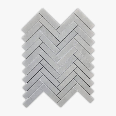 Allure Grey Honed 1x4 Herringbone Marble Mosaic