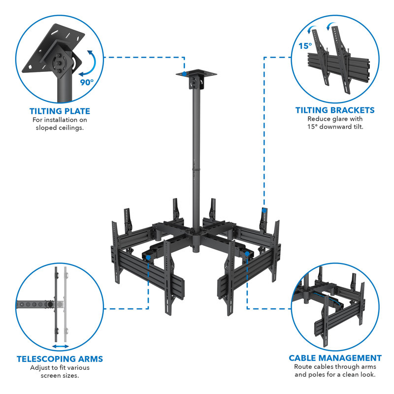 Ceiling Digital Signage Ceiling Mount for 28"-Greater than 50" Screens
