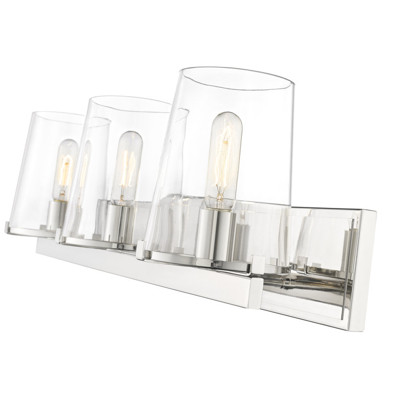Éclairage pour salle de bain à intensité variable 3 lumières Ahmaud, Nickel poli