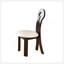 Ensemble de 2 chaises de salle à manger, chaises pour la maison Key-Design, cuir PU et chaises en bois massif avec coussin rond blanc pour la salle à manger - brun noyer foncé