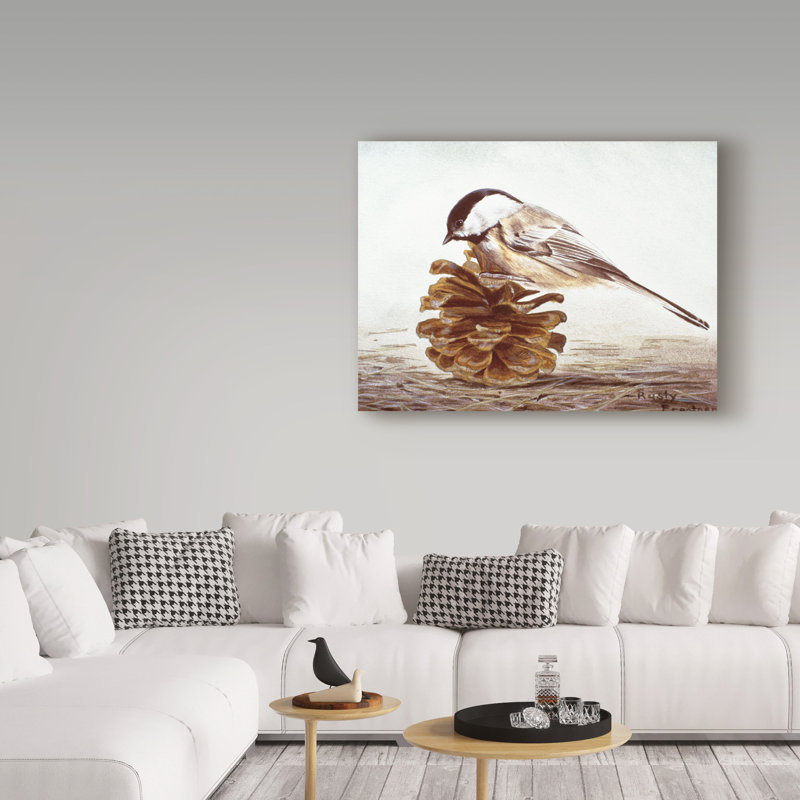 «Black Capped Chickadee» par Armstrong, impression sur toile tendue, H 18 po x l 24 po x P 2 po