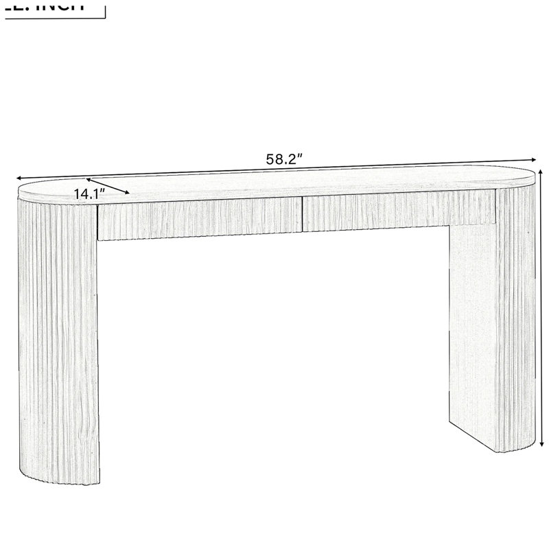 Console sophistiquée à rayures verticales, convient au vestibule, au couloir, au salon, à la chambre à coucher et à la salle à manger