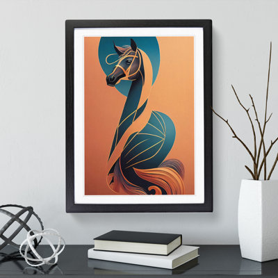 XV1022-789X Art Nouveau Horse No.3 - Single Picture Frame Print