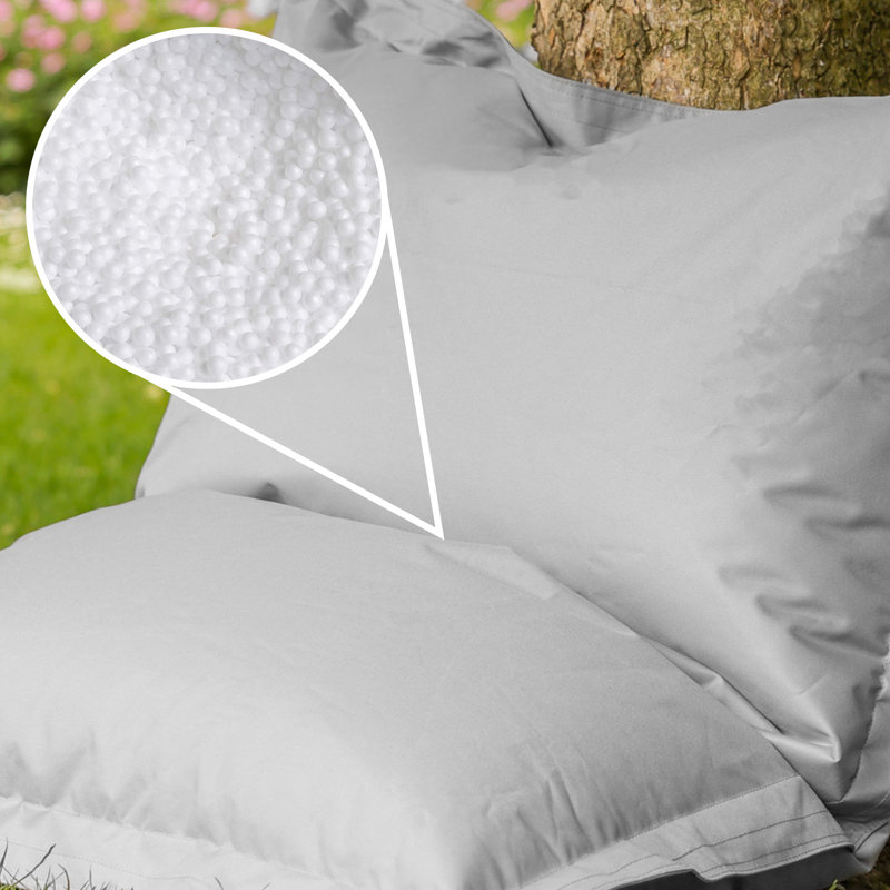 Kids Indoor-Outdoor Floor Cushion Bean Bag, Light Grey