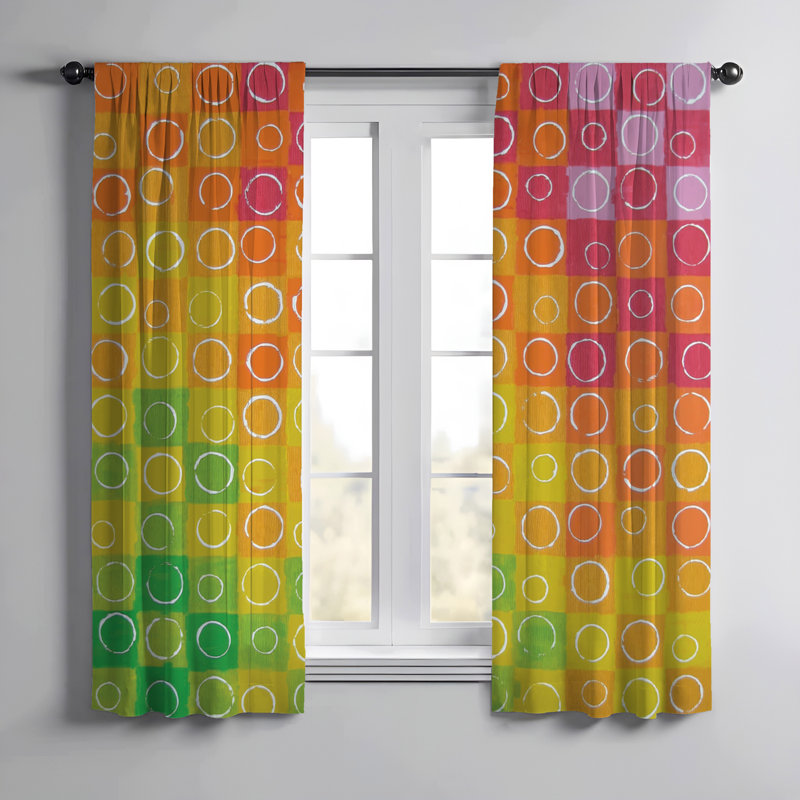 Paire de rideaux semi-transparents en polyester Sayaka, L 40 po x H 82 po