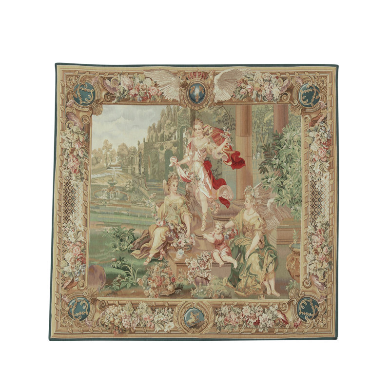 Hand-Knotted High-Quality Blue and Green Area Rug