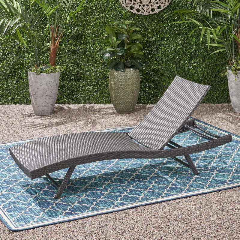 Patio Wood Double Chaise Lounge