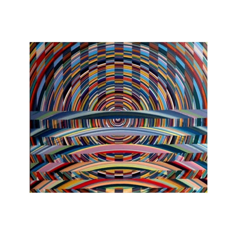 Out of Horizons Acrylic Painting by Ghanshyam Gupta – 35"x41" Vibrant Abstract Acrylic on Canvas, Contemporary Colorful Geometric Art, Modern Home Décor Statement