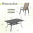 6-Person Outdoor Rectangular Patio Dining Set With Stackable Textilene Chairs-1600929838