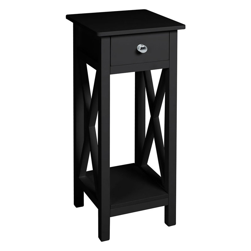 Drusilla 27cm W Bedside Table, Black