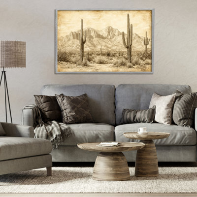 Giclée encadrée The Desert sépia, par Petal Prints Design