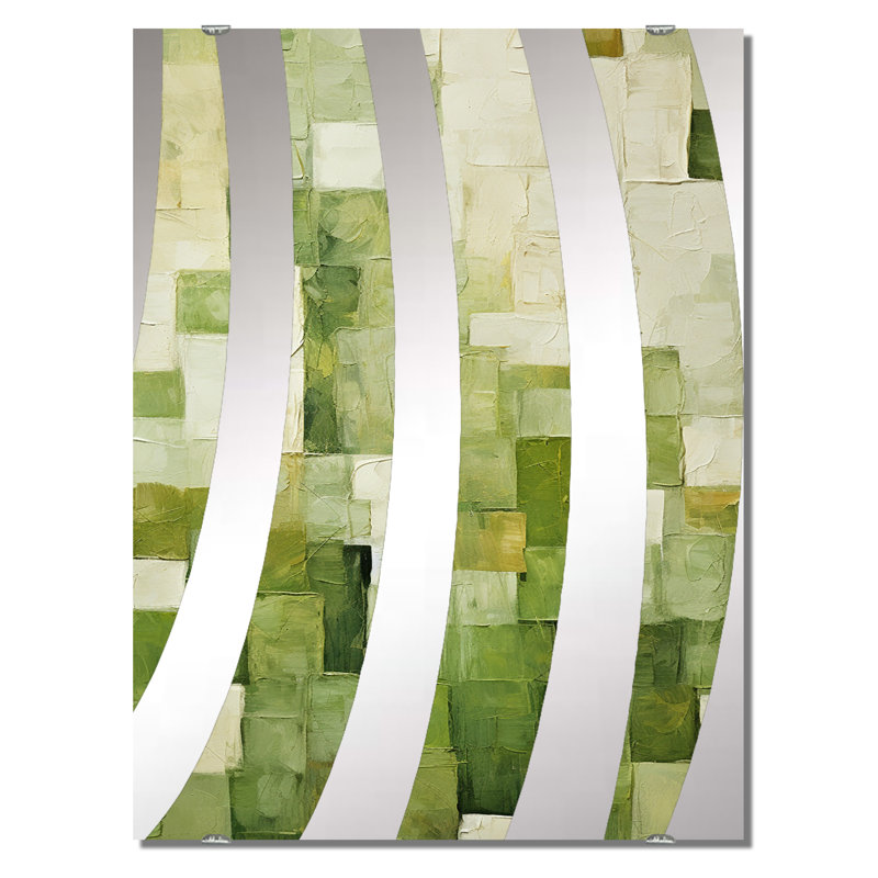 «Abstract Tiles Incubism» - Miroir mural à carreaux abstraits décoratifs MIR136419, 40 po x 30 po