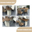 Bureau rectangulaire en bois manufacturé brun noisette + kaki-201233208