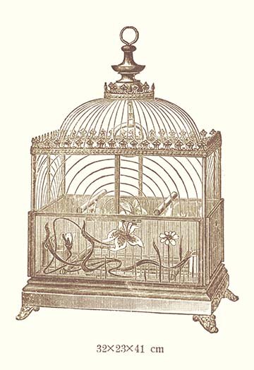 Buyenlarge Ornate Brown Bird Cage J Print