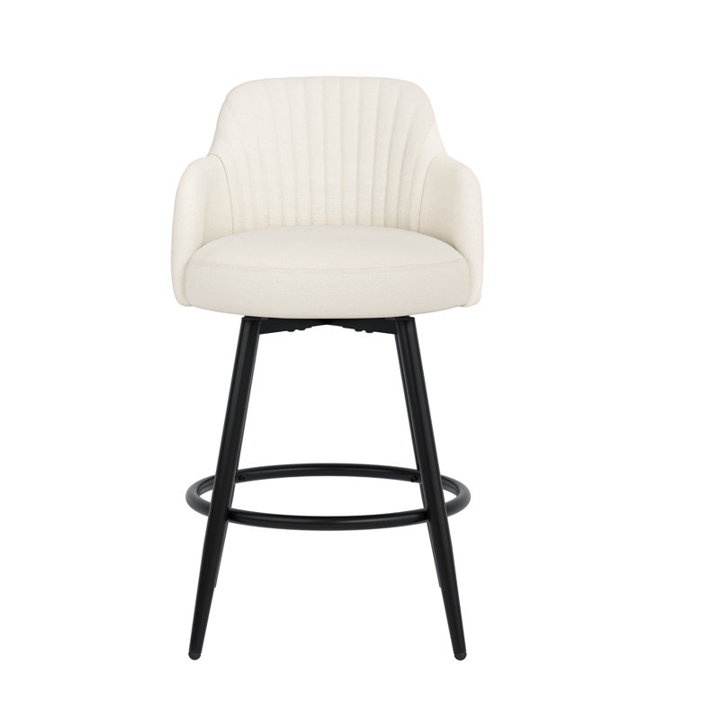Tabouret de bar et de comptoir pivotant 26 po avec accoudoirs et structure en métal pour îlot de cuisine (ensemble de 6), 6
